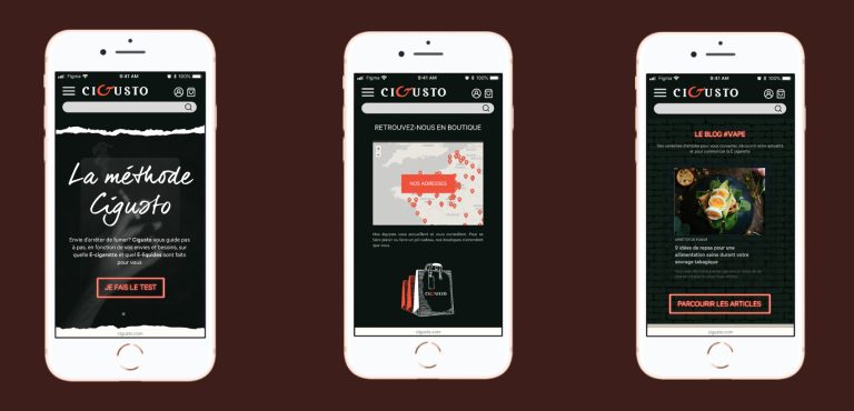 mockup web-design du site de cigusto